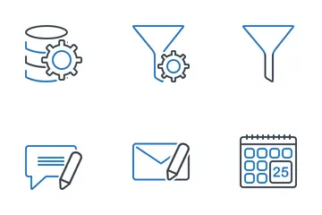 Data Two Color Line Icon Pack