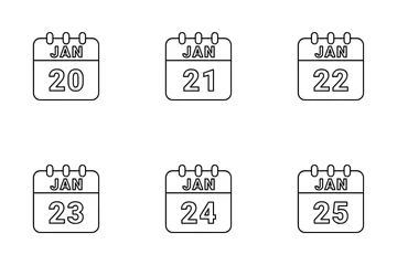 Date de janvier Pack d'Icônes