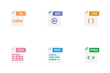 Datei, Dokument, Format, Ordner Icon Pack