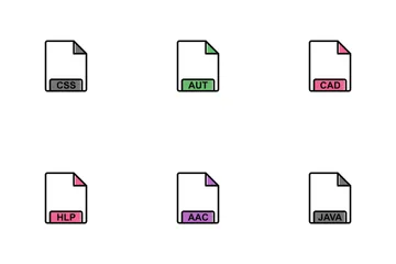 Dateiformate Zeilenfüllung Symbolpack