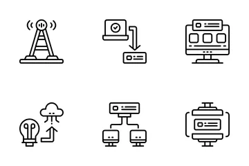 Daten und Netzwerk Symbolpack