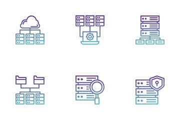 Datenbank und Server Symbolpack