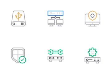 Datenbank und Speicher Symbolpack