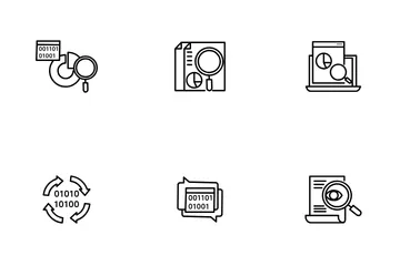 Datenmanagement und Technologie Symbolpack