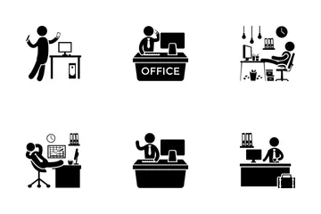 Day In Office Icon Pack