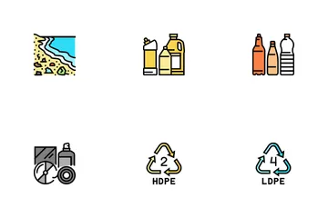 Déchets Plastiques Nature Environnement Icon Pack