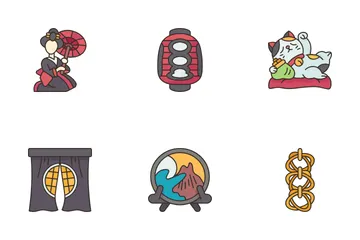 Decoração Japonesa Pacote de Ícones