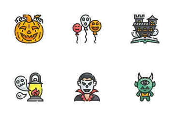 Decoración de Halloween Paquete de Iconos