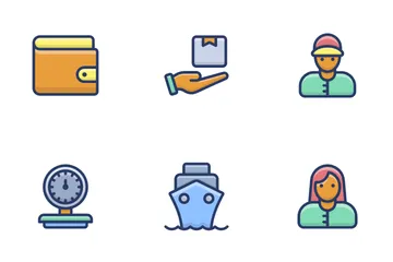 Delivery Services, Shipment And Logistics Icon Pack