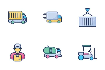 Delivery, Shipping And Logistics Icon Pack