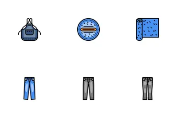 Denim Textile Material Fashion Icon Pack