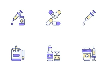 Dependência de drogas Pacote de Ícones