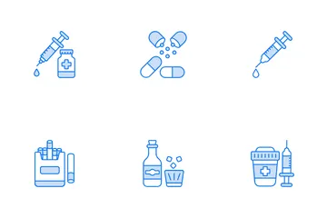 Dependência de drogas Pacote de Ícones