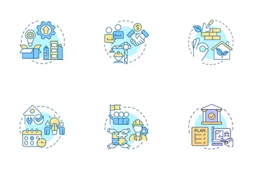 Desarrollo de vivienda Paquete de Iconos