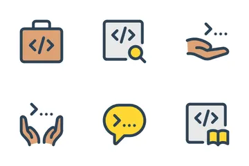 Desarrollo web, programación Vol-2 Paquete de Iconos