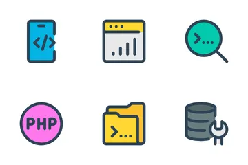 Desarrollo web, programación Vol-3 Paquete de Iconos