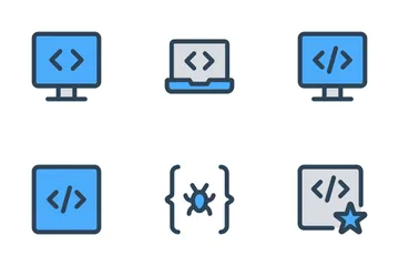 Desarrollo web, programación Vol-4 Paquete de Iconos