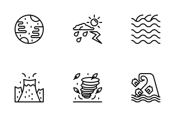 Desastres naturales Paquete de Iconos