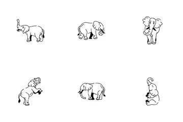 Desenho de elefante Pacote de Ícones