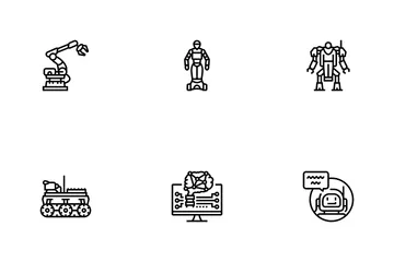 Desenvolvimento e indústria de robôs Pacote de Ícones