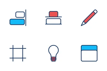 Design Color Style Red And Blue Icon Pack