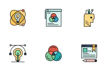 Design Thinking And 3D Printing Modeling Icon Pack