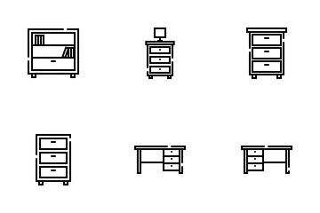 Desk Table And Furniture Icon Pack