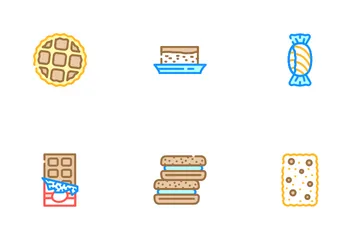 Dessert Cibo delizioso Icon Pack