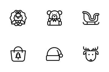 Dessin au trait de Noël Pack d'Icônes