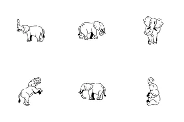 Dessin d'éléphant Pack d'Icônes