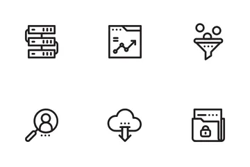 Dessins linéaires de marketing SEO Pack d'Icônes
