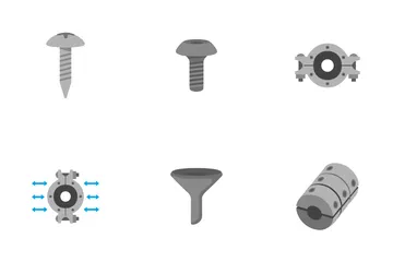 Engranajes de metal y detalles Paquete de Iconos