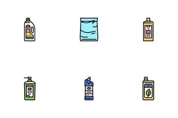 Detergent Organic Laundry Soap Icon Pack