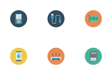 Devices Flat Circle  Icon Pack