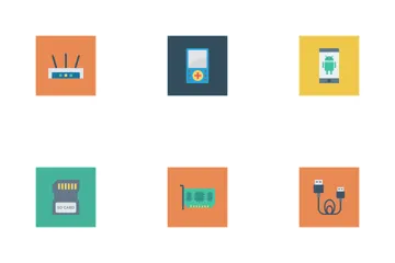 Devices Flat Square  Icon Pack