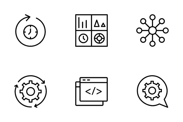 Devops Icon Pack - 18 Line Design & Development Icons | SVG, PNG, ICO ...