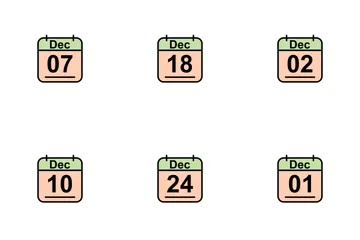 Dezember-Kalender 2017 2 - Zeilen gefüllt Symbolpack