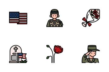 Día de los Caídos y militares Paquete de Iconos