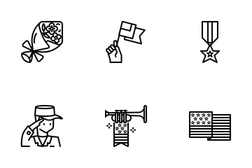 Día de los Caídos y militares Paquete de Iconos