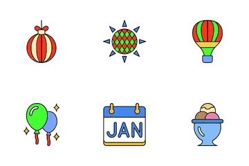 Día de Año Nuevo Paquete de Iconos