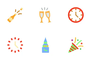 Día de Año Nuevo Paquete de Iconos