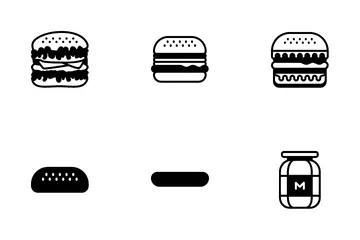 Día de la hamburguesa Paquete de Iconos