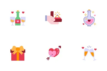 Día de San Valentín con amor Paquete de Iconos
