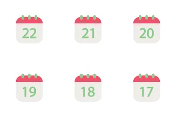 Día, fecha y mes Paquete de Iconos