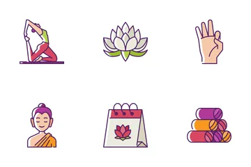 Día Internacional del Yoga Paquete de Iconos