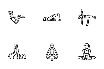 Día Internacional del Yoga Paquete de Iconos