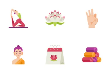 Día Internacional del Yoga Paquete de Iconos