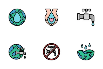 Dia Mundial del Agua Paquete de Iconos