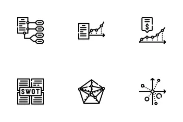 Diagrama de análise de dados Pacote de Ícones