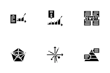 Diagrama de análise de dados Pacote de Ícones